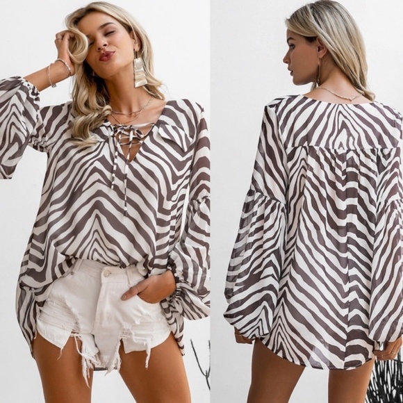 . Tops - Zebra Print Top
